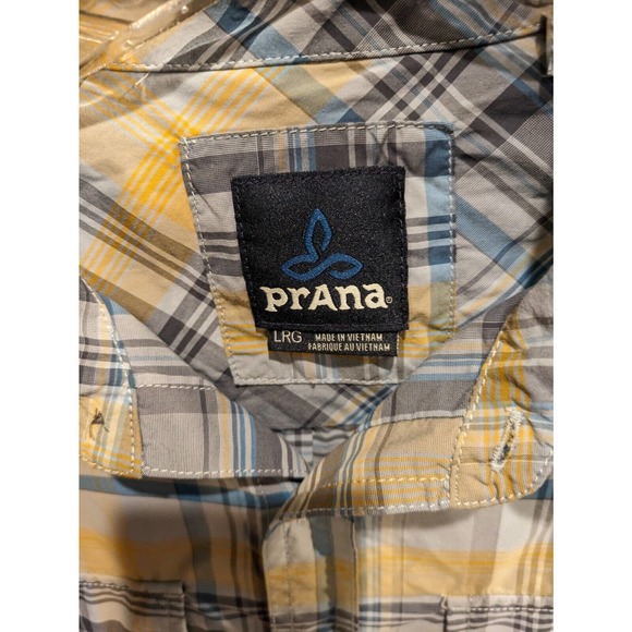 Prana Men's Button Down Short Sleeve Casual Shirt Size Large Fits Medium Too - Picture 4 of 4